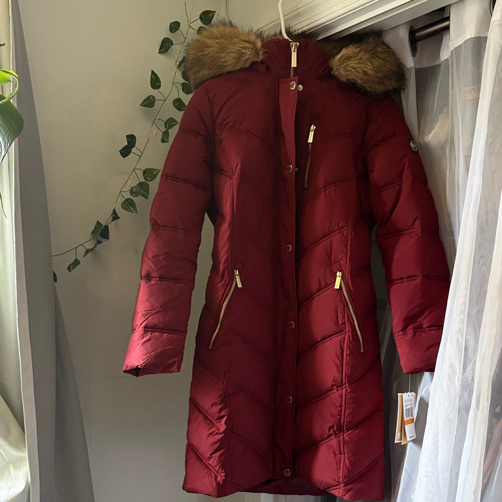 Burgundy Michael Kors Coat
